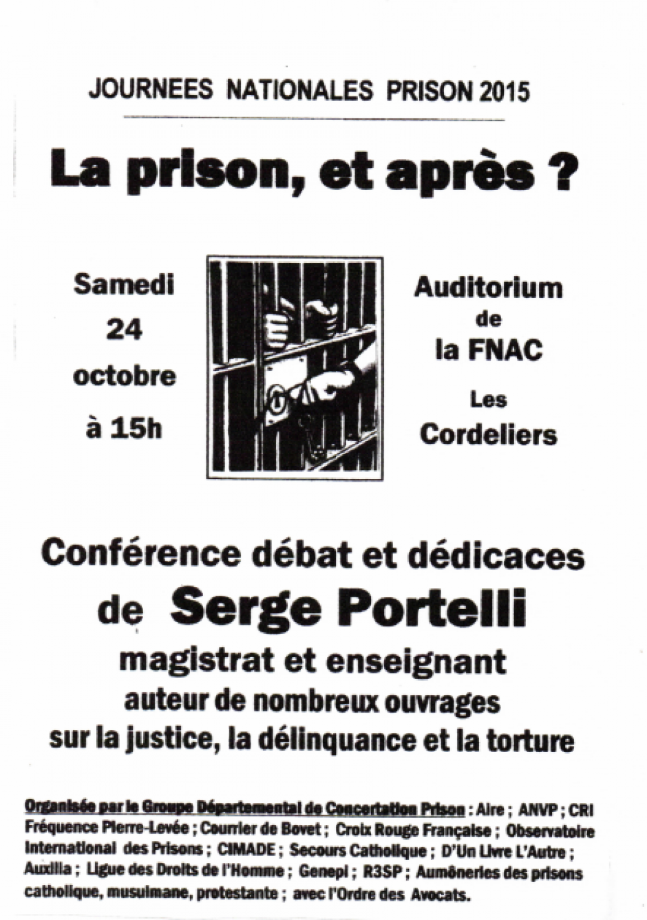 Conférence : La Prison, et après ? (Poitiers)