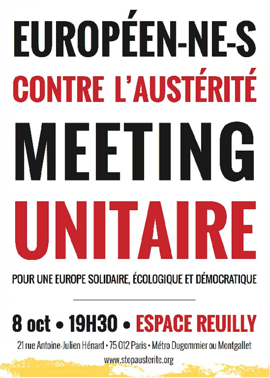 8 octobre, Paris - Meeting européen contre l'austérité