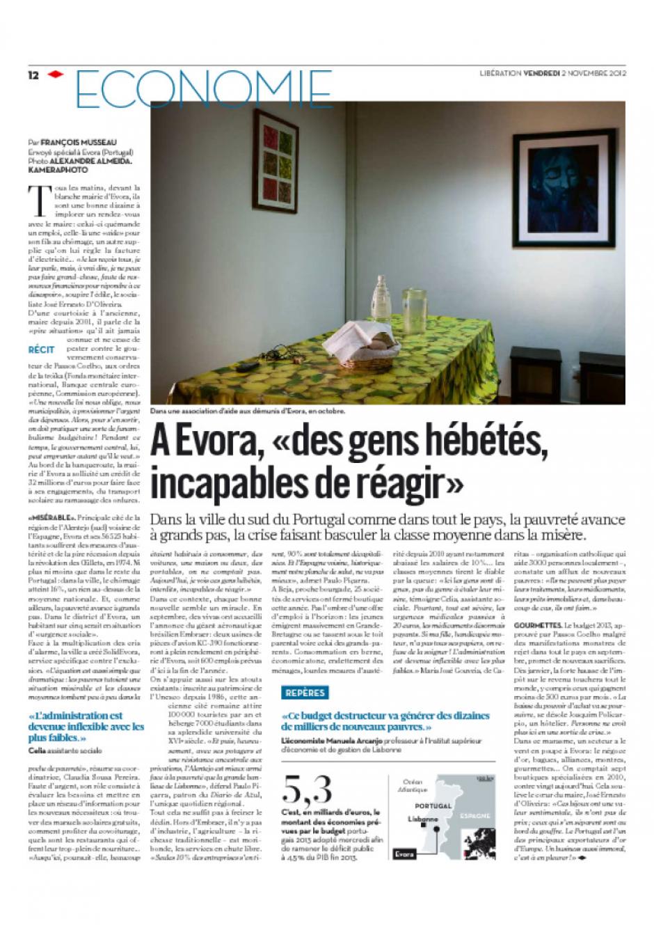 20121102-Libération-Portugal : À Evora, « des gens hébétés, incapables de réagir »