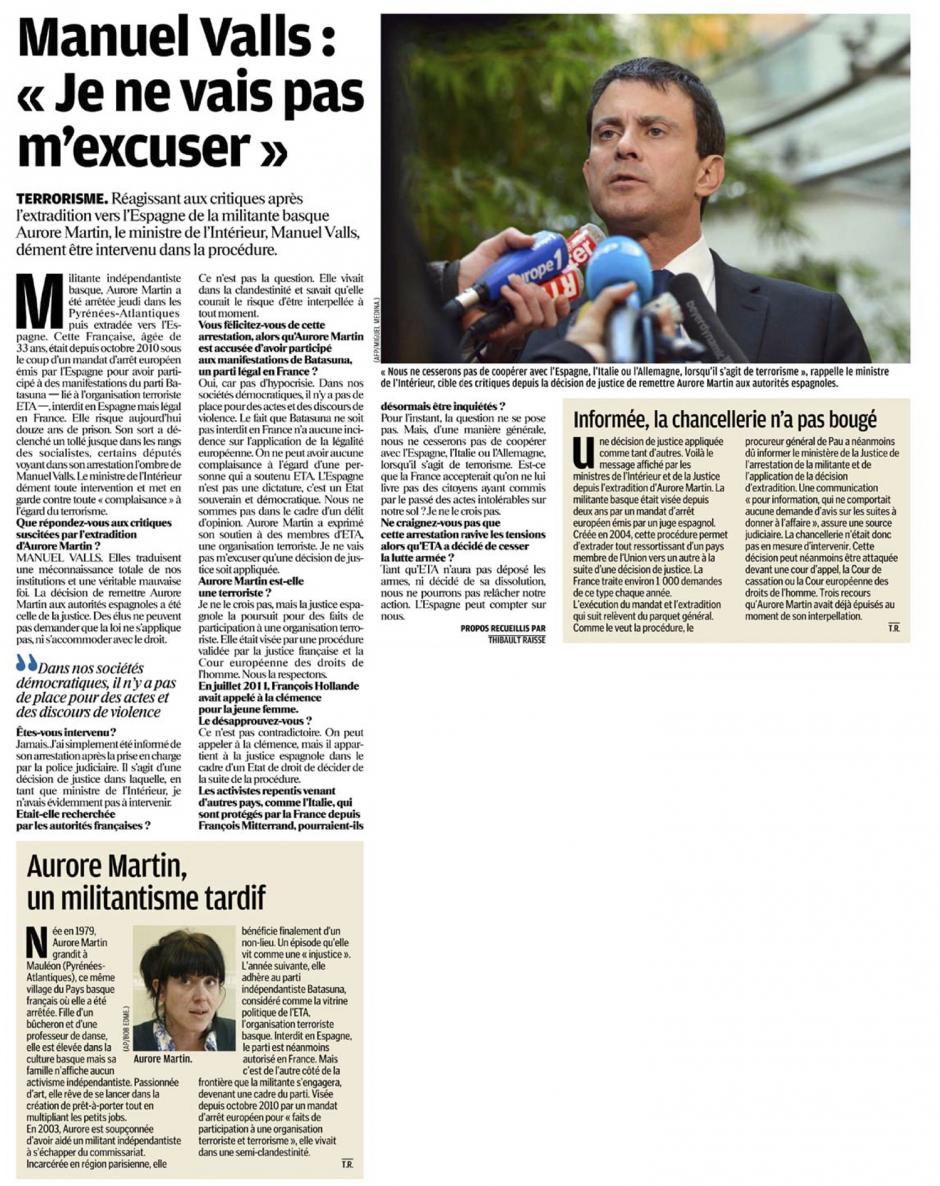 20121105-LeP-Manuel Valls « Je ne vais pas m'excuser »
