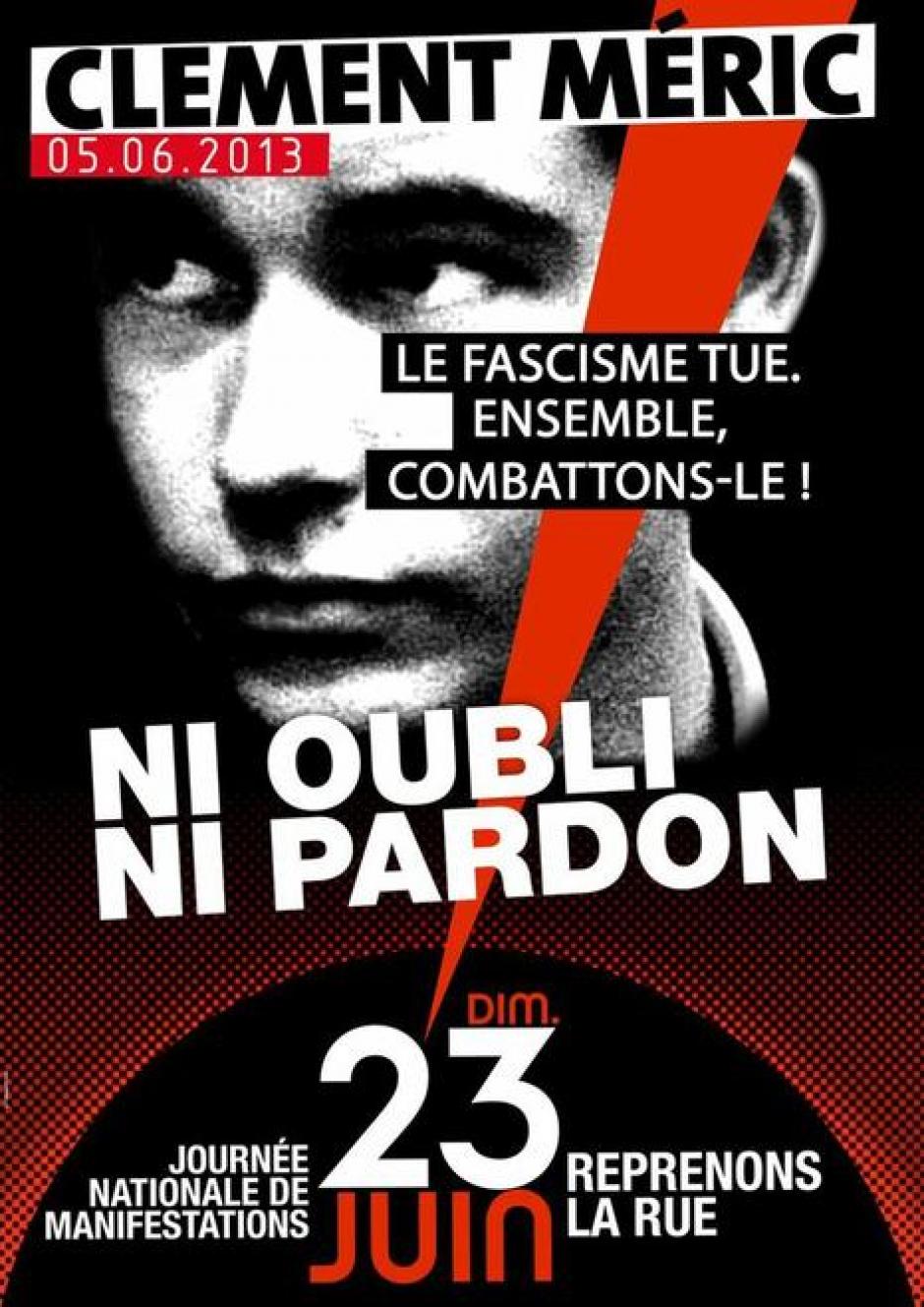 23 juin, Paris - Manifestation « Clément Méric, ni oubli ni pardon »