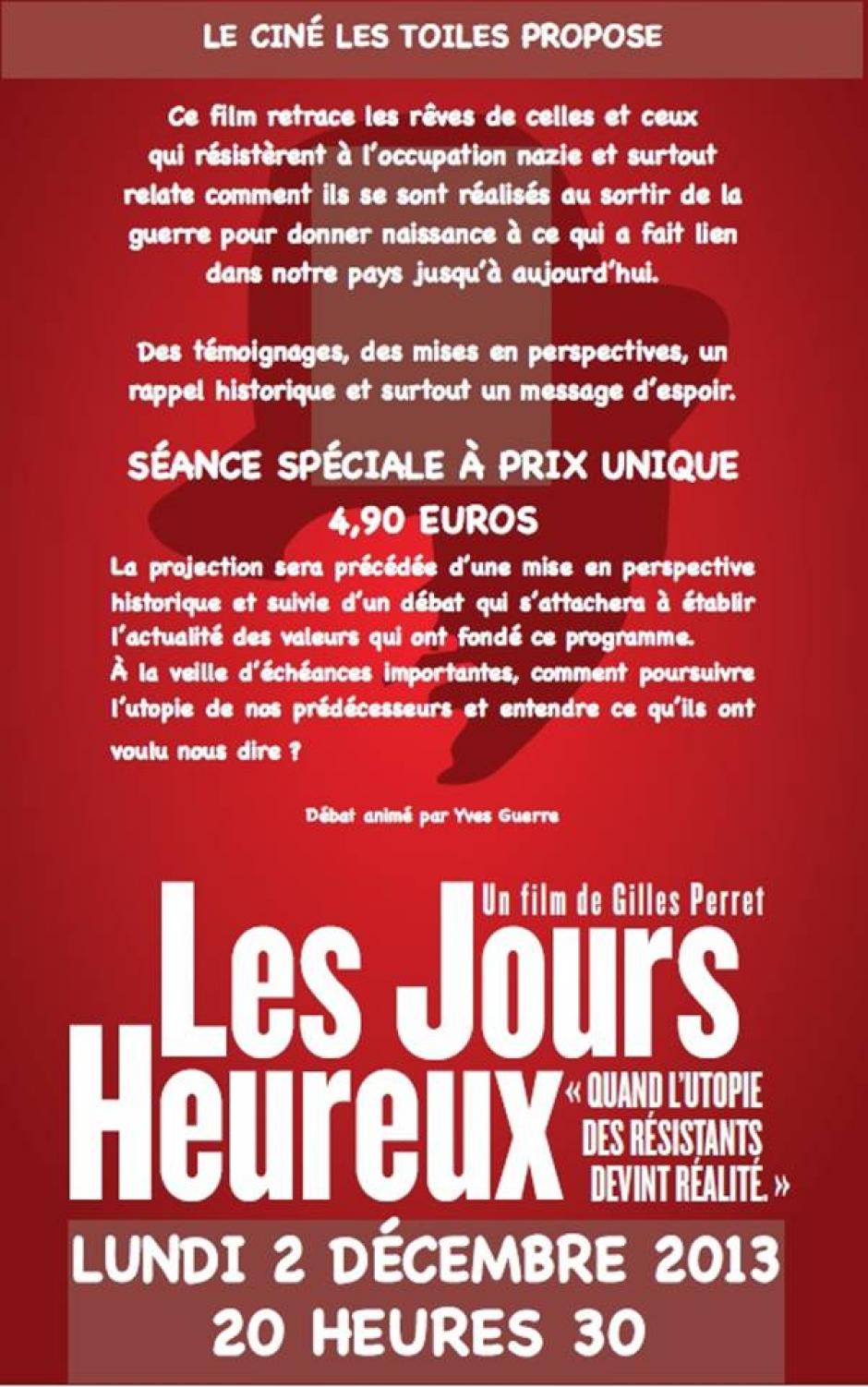2 décembre, Crépy-en-Valois - Projection-débat autour de « Les Jours heureux »