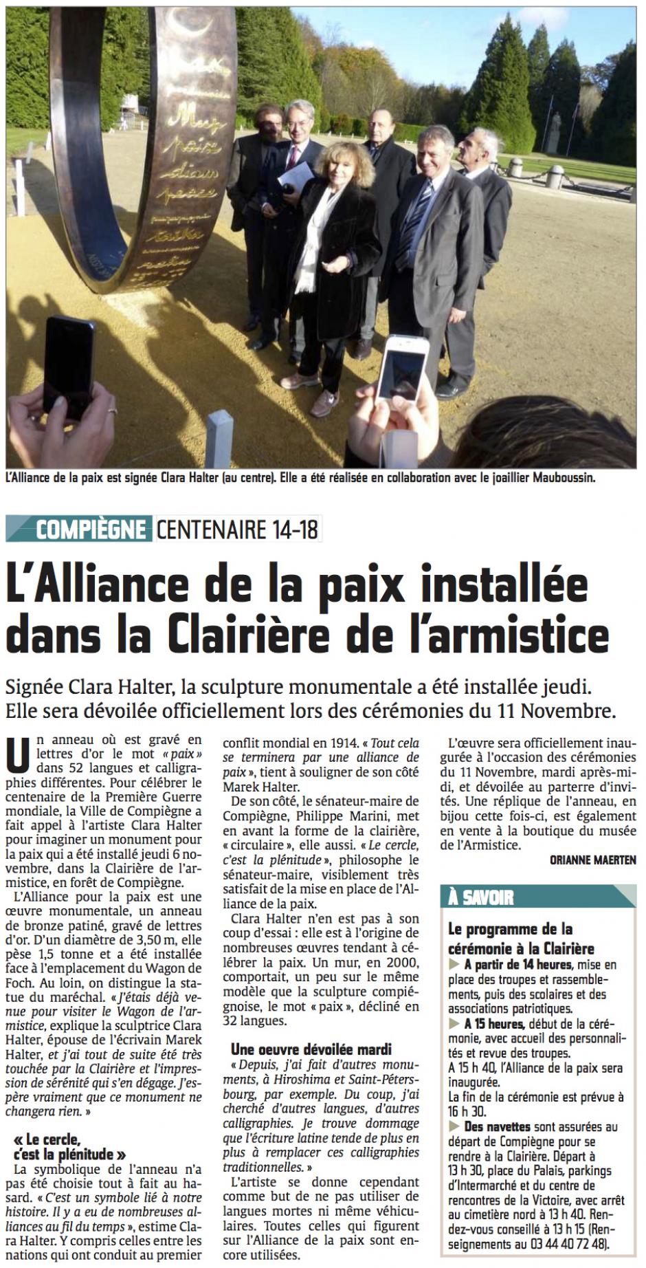 20141108-CP-Compiègne-L'Alliance de la paix installée dans la Clairière de l'armistice