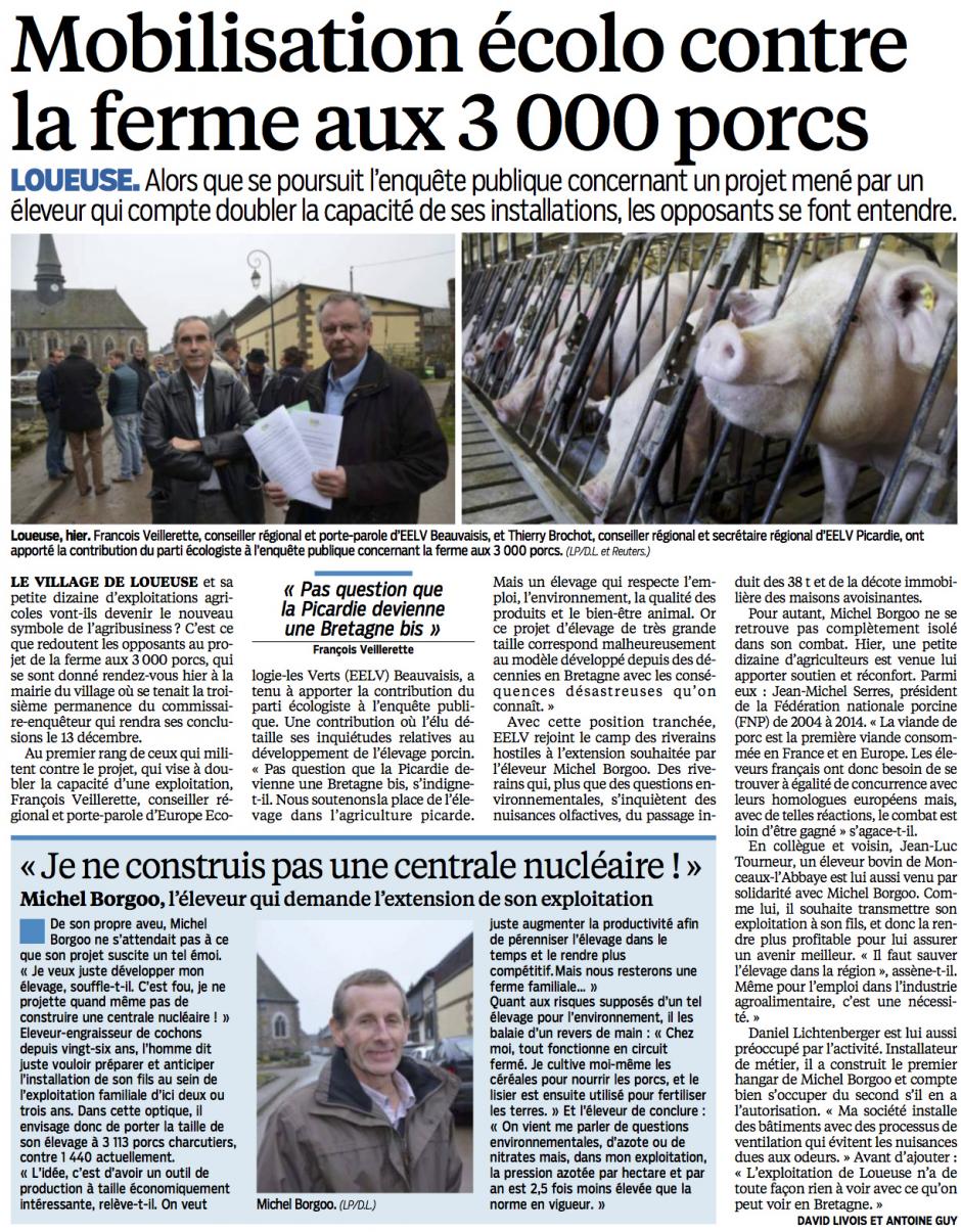 20141127-LeP-Loueuse-Mobilisation écolo contre la ferme aux 3 000 porcs