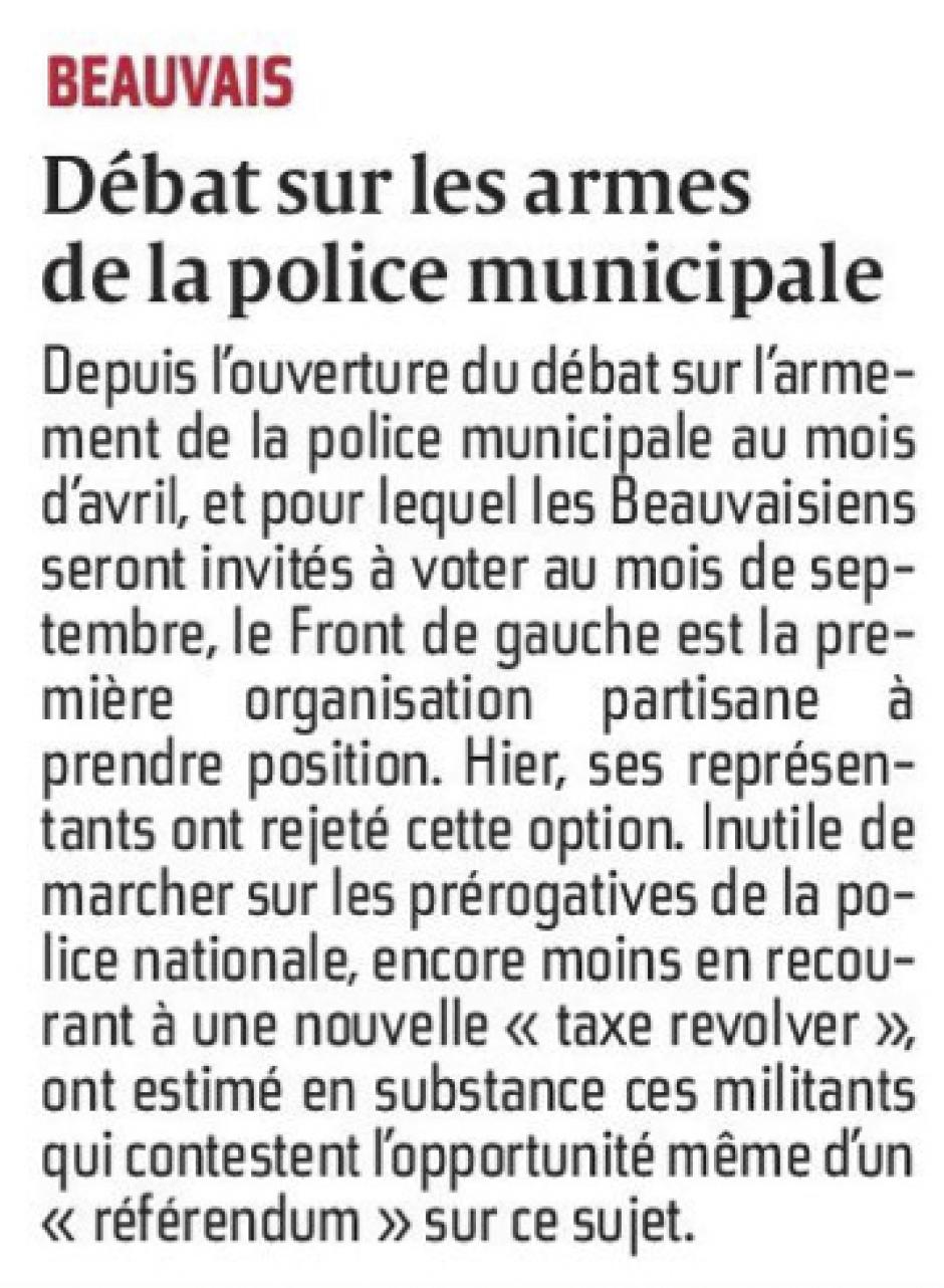 20150526-CP-Beauvais-Débat sur les armes de la police municipale [Pages régionales]