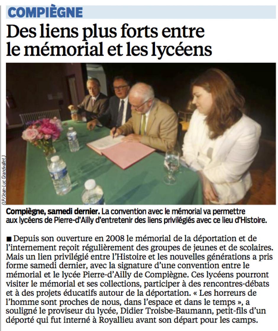 20150608-LeP-Compiègne-Des liens plus fort entre le mémorial et les lycéens