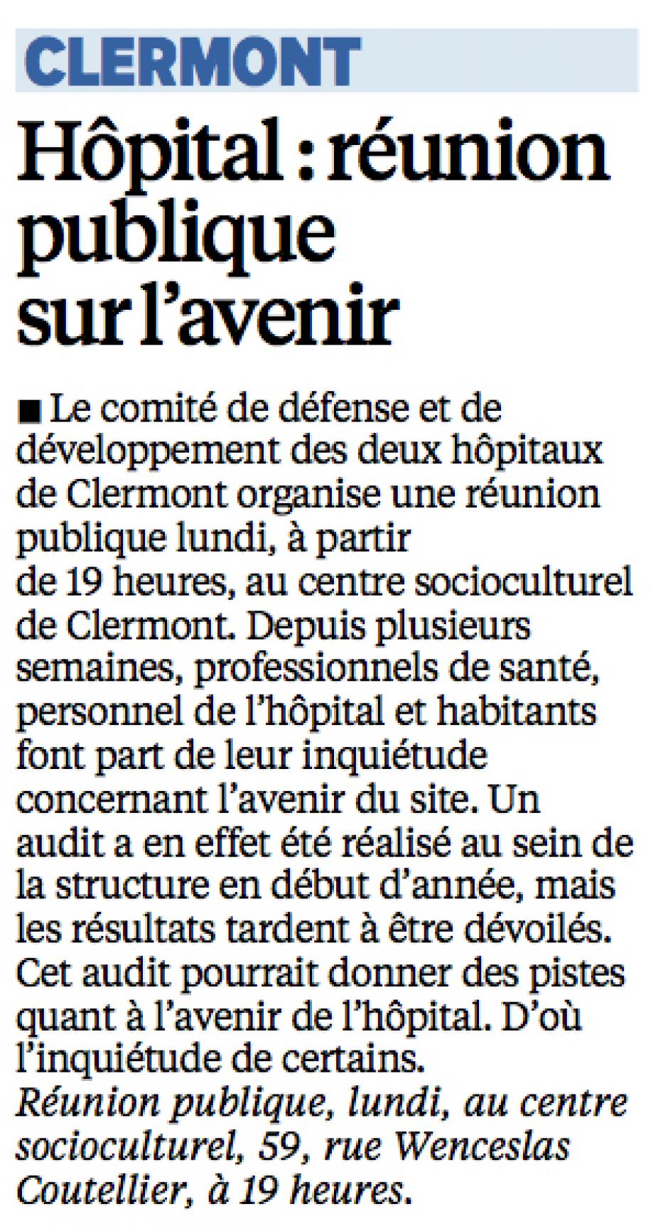 20150626-LeP-Clermont-Hôpital : réunion publique sur l'avenir