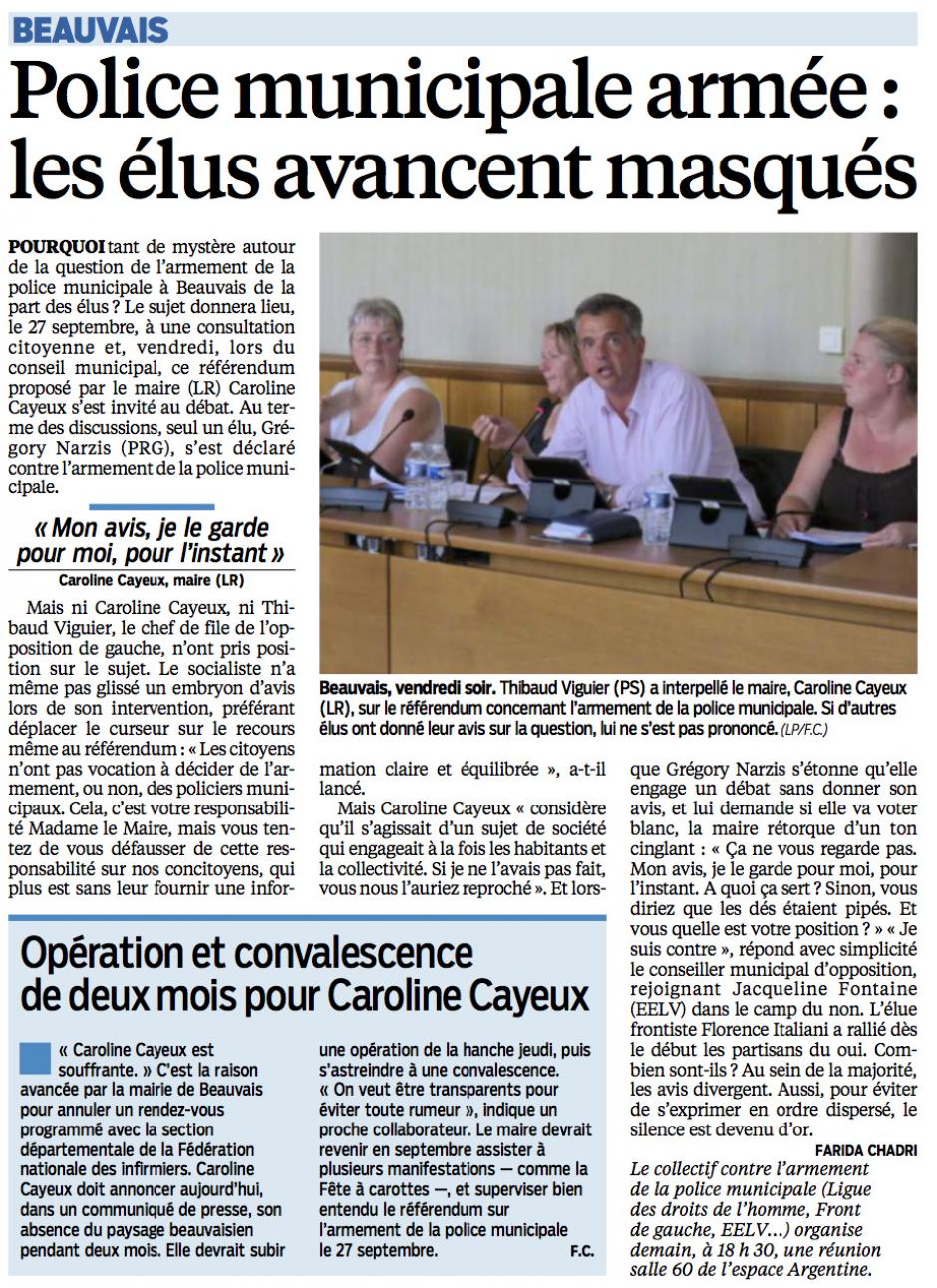 20150706-LeP-Beauvais-Police municipale armée : les élus avancent masqués