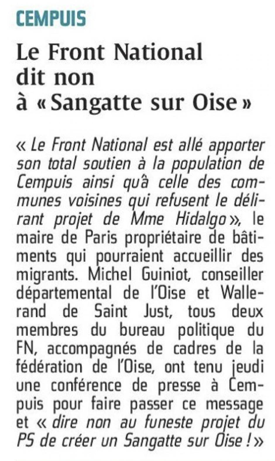 20150718-CP-Cempuis-Le FN dit non à « Sangatte sur Oise »