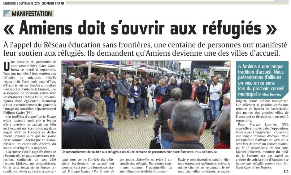20150909-CP-Amiens-RESF « Amiens doit s'ouvrir aux réfugiés » [éd. Amiens]
