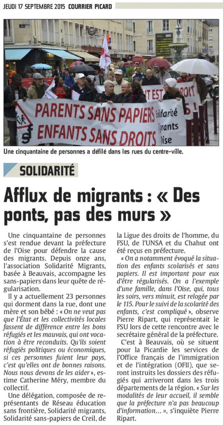 20150917-CP-Beauvais-Afflux de migrants : « Des ponts, pas des murs »