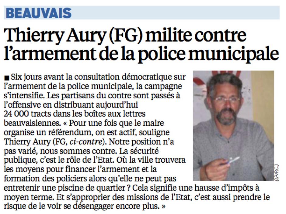 20150922-LeP-Beauvais-Thierry Aury (FdG) milite contre l'armement de la police municipale