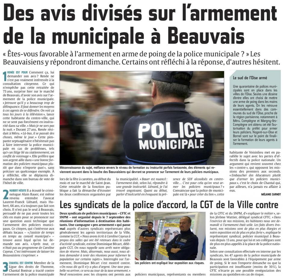 20150924-CP-Beauvais-Des avis divisés sur l'armement de la police municipale
