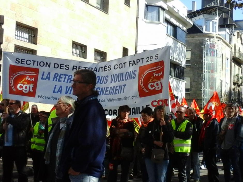 Manifestations des retraités à Brest, Quimper, Morlaix