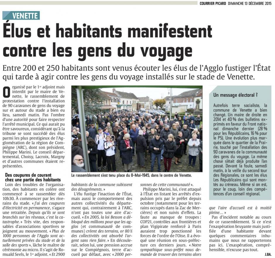 20151213-CP-Venette-Élus et habitants manifestent contre les gens du voyage