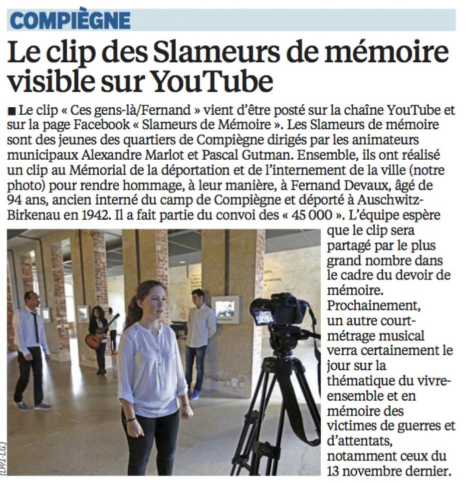 20160222-LeP-Compiègne-Le clip des Slameurs de mémoire visible sur YouTube