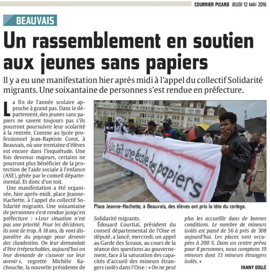 20160512-CP-Beauvais-Un rassemblement en soutien aux jeunes sans papiers