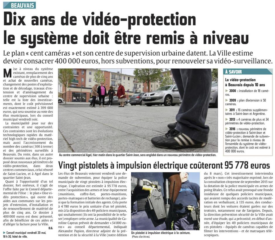 20160517-CP-Beauvais-Dix ans de vidéo-protection le système doit être remis à niveau