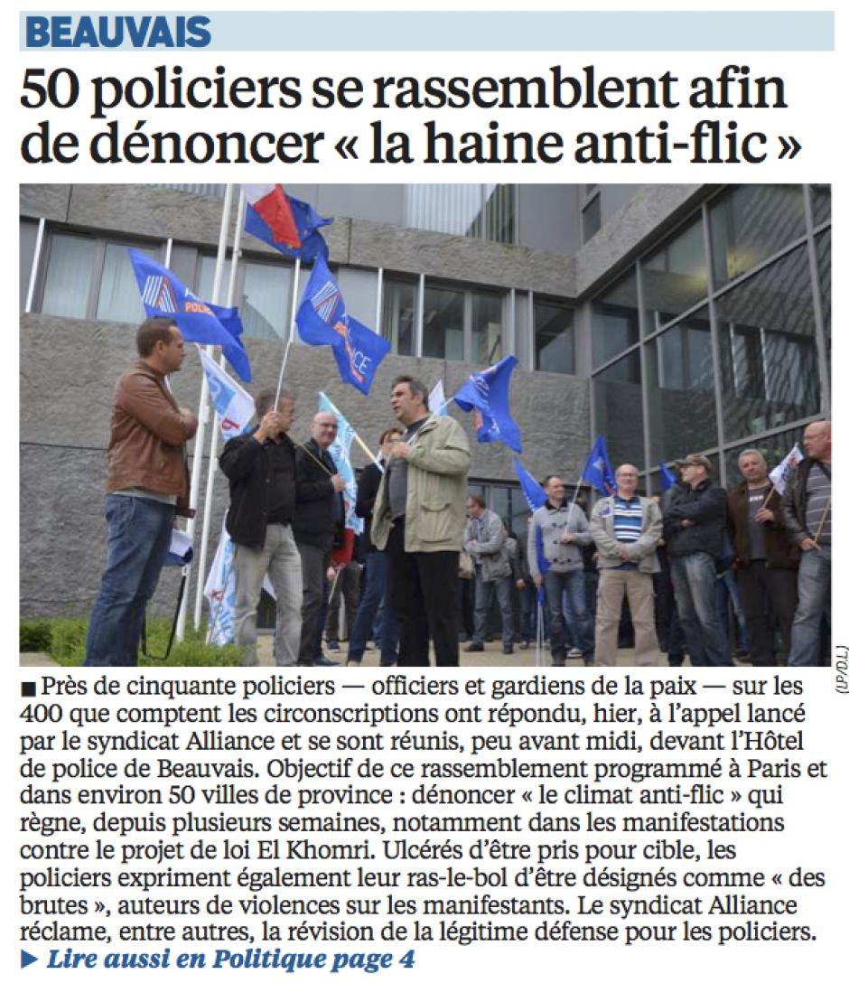 20160519-LeP-Beauvais-50 policiers se rassemblent afin de dénoncer la « haine anti-flic »