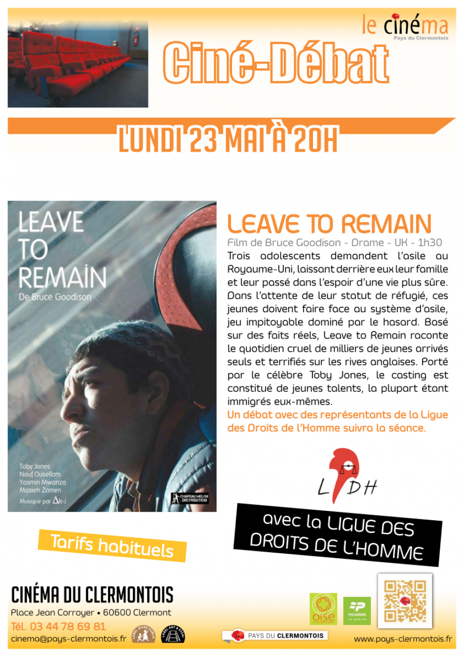 23 mai, Clermont - LDH & RESF-Ciné-débat « Leave to remain »