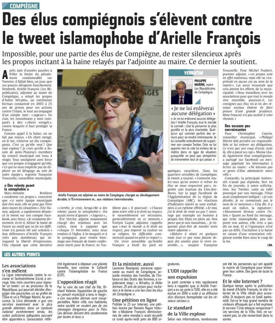 20160726-CP-Compiègne-Des élus compiégnois s'élèvent contre le tweet islamophobe de la maire adjointe