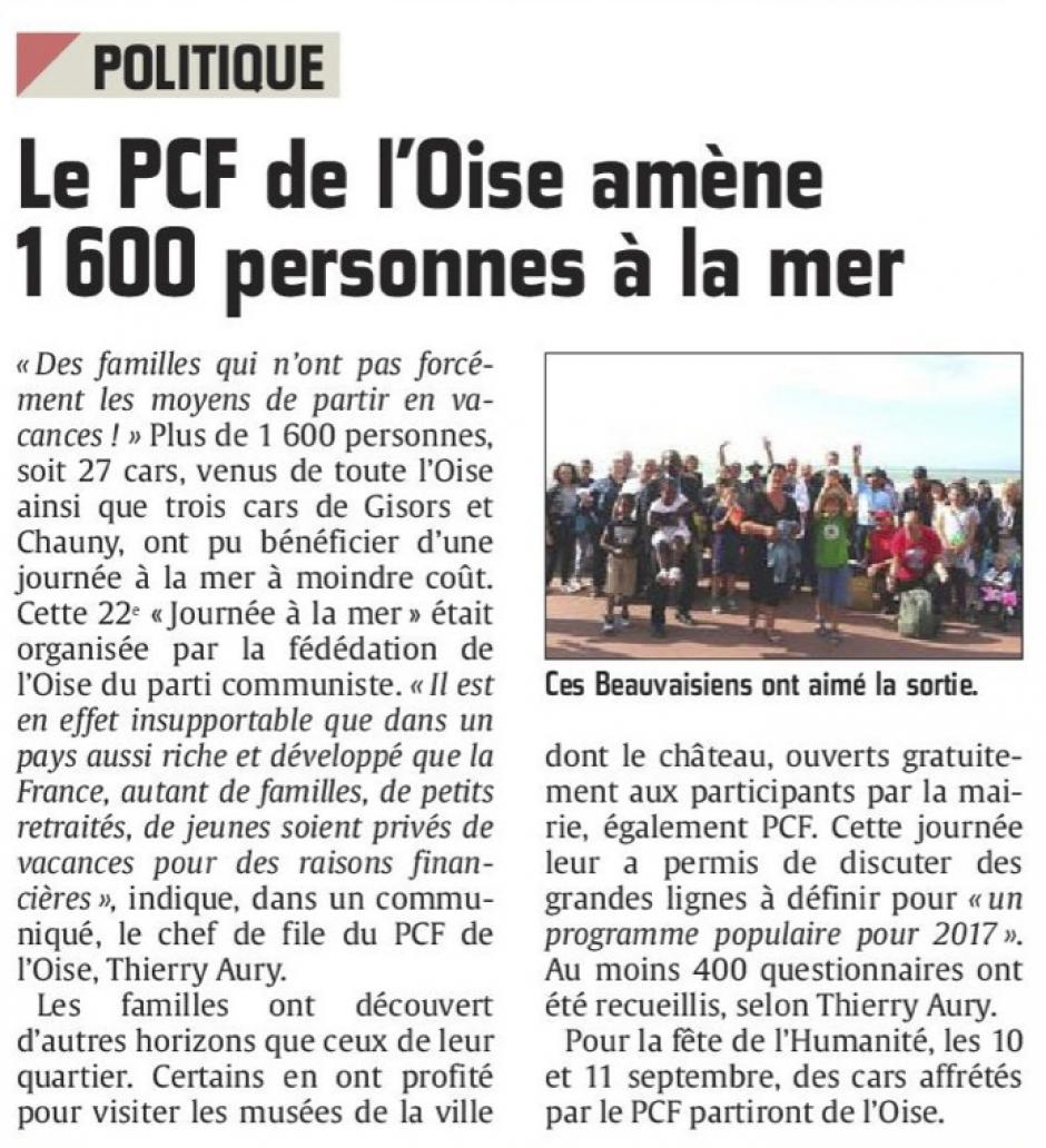 20160822-CP-Oise-Le PCF amène 1 600 personnes à la mer [pages régionales]