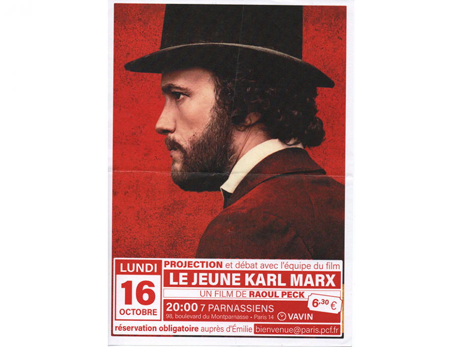 Le jeune Karl Marx; Projection/Débat aux sept Parnassiens
