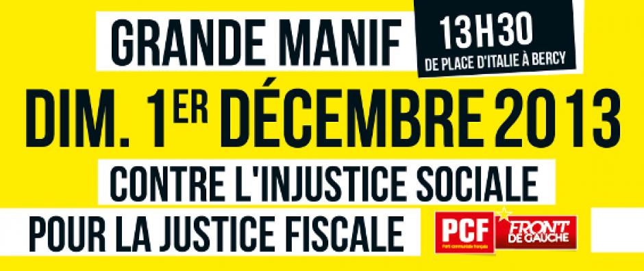 LE 1er DÉCEMBRE À PARIS Contre l’injustice fiscale et sociale MARCHONS pour la Révolution fiscale la taxation du capital, l’annulation de l’augmentation de la TVA