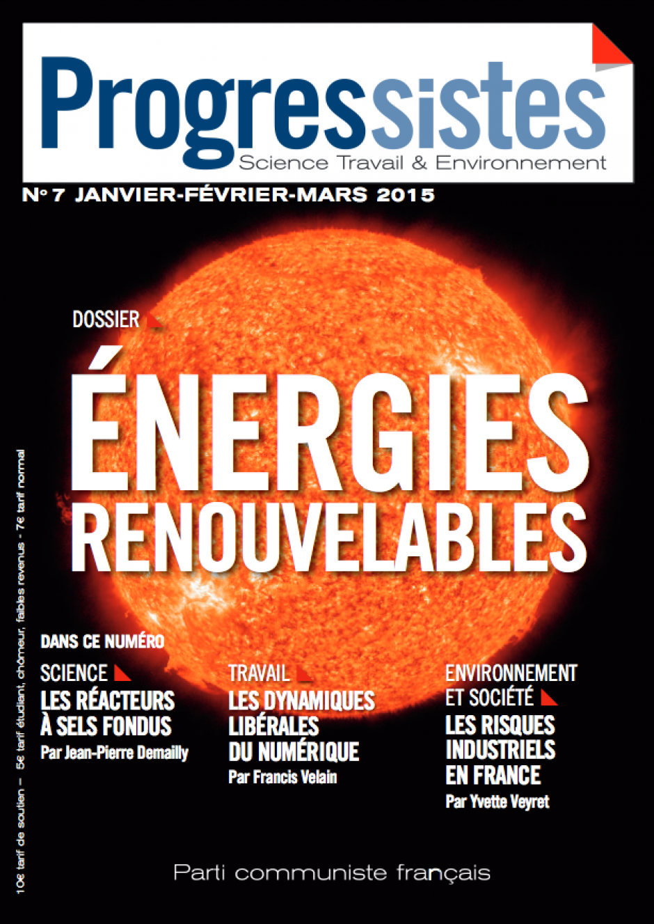Progressistes n°7 Janvier Février Mars 2015: Energies Renouvelables