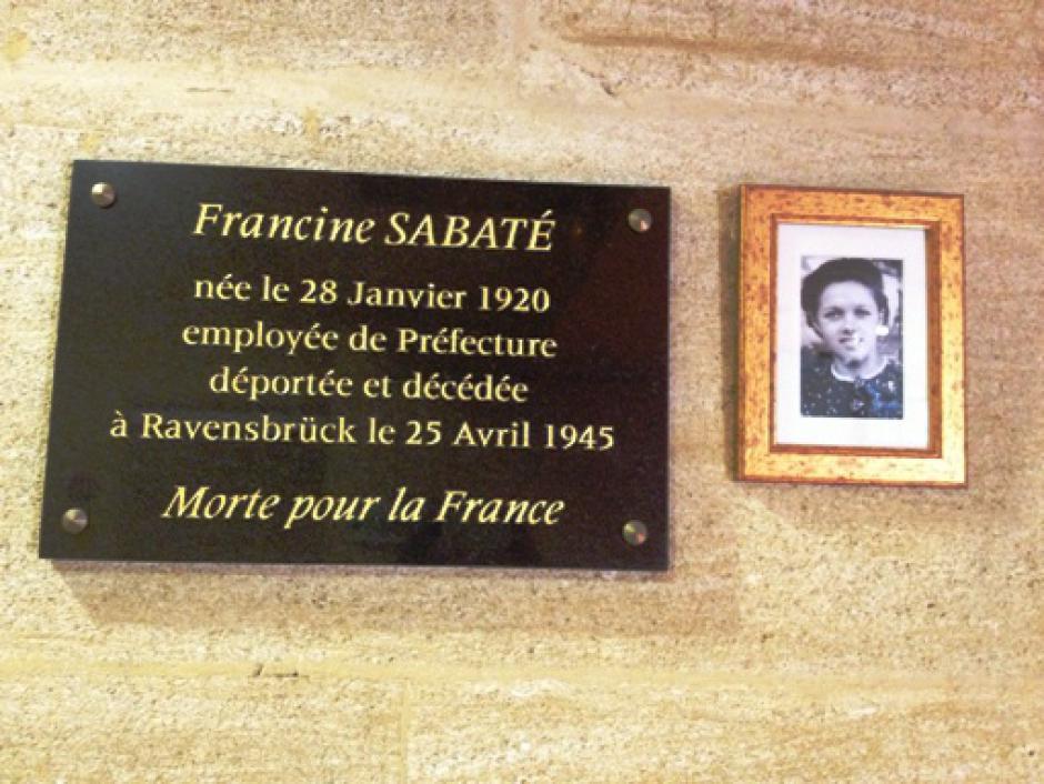 Hommage à Francine Sabaté, martyre de la déportation