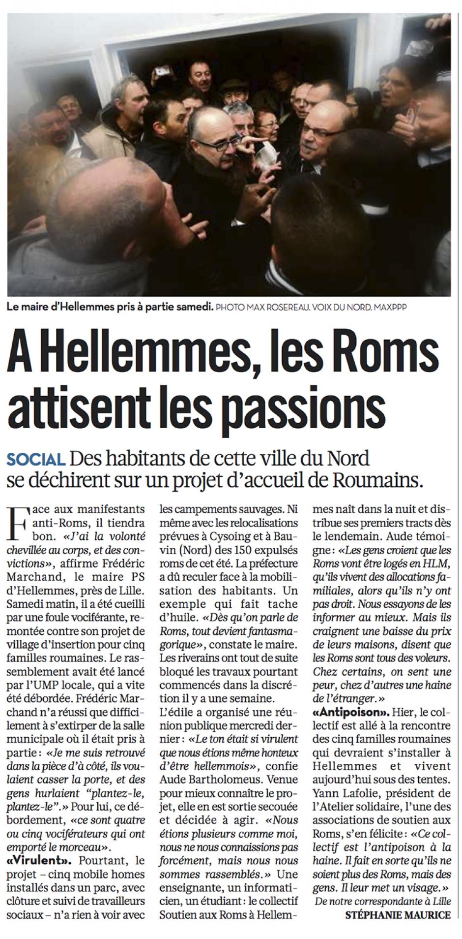 20121031-Libération-À Hellemmes, les Roms attisent les passions