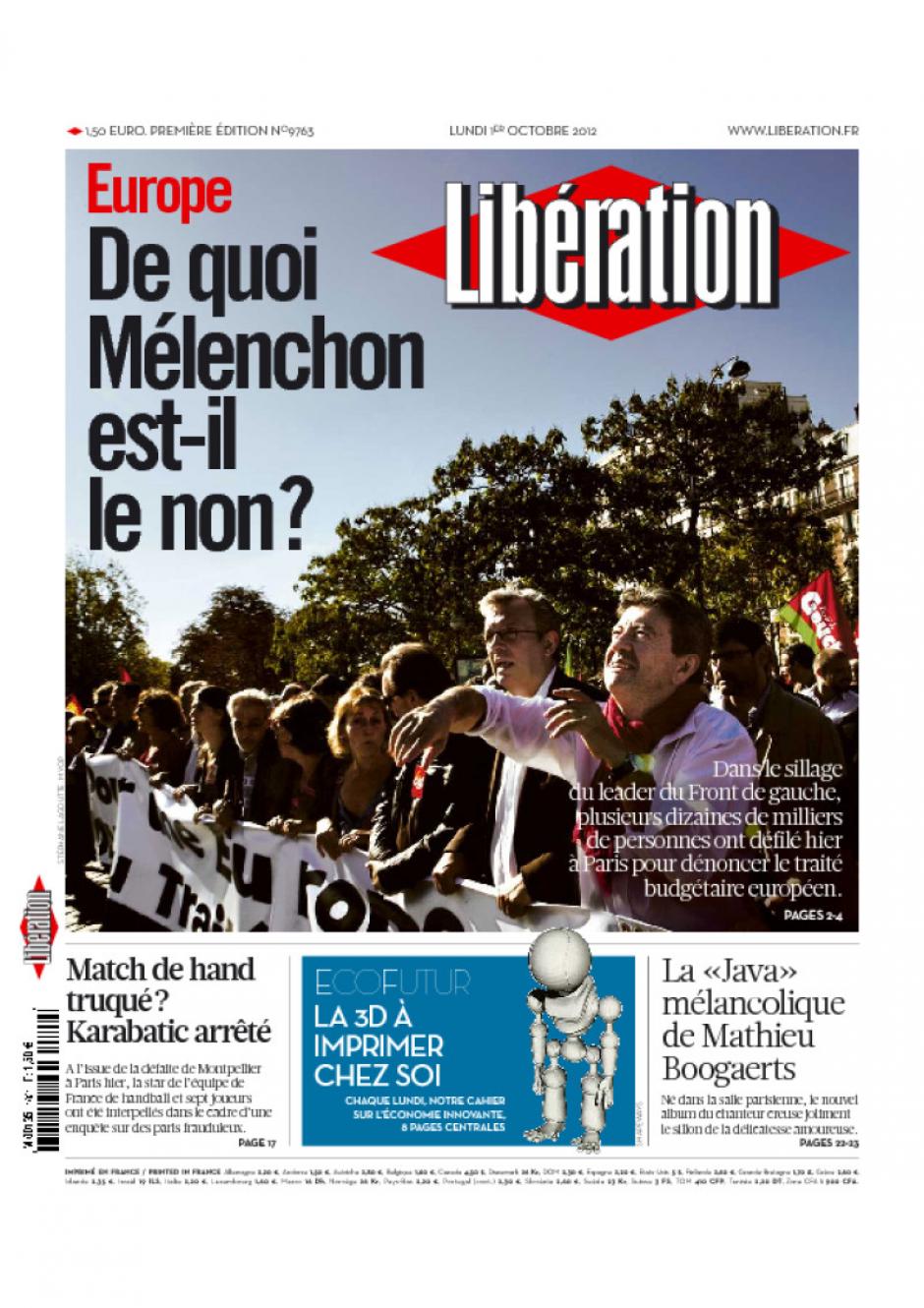 20121001-Libé-Europe : de quoi Mélenchon est-il le non ?