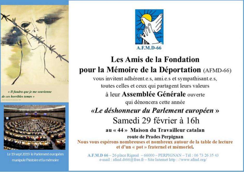 Assemblée générale des Amis de la Fondation pour la Mémoire de la Déportation (AFMD-66)